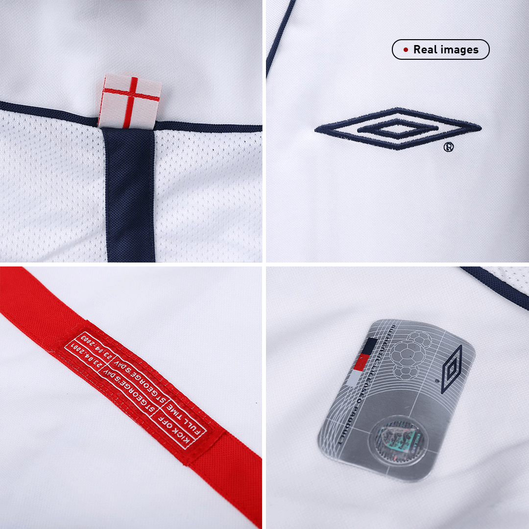 England BECKHAM #7 Home Soccer Jersey Retro 2002 - gojersey