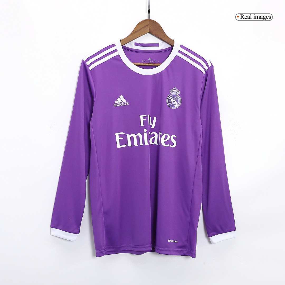 Real Madrid RONALDO #7 Away Soccer Jersey Retro 2016/17 - Long Sleeve - gojersey