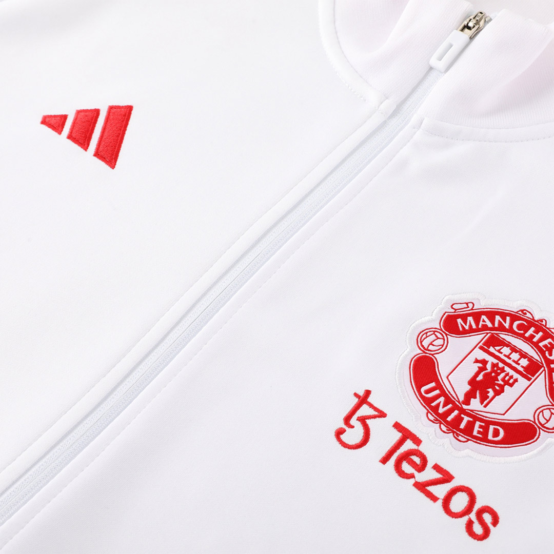 Manchester United Training Kit 2023/24 - White (Jacket+Pants) - gojersey