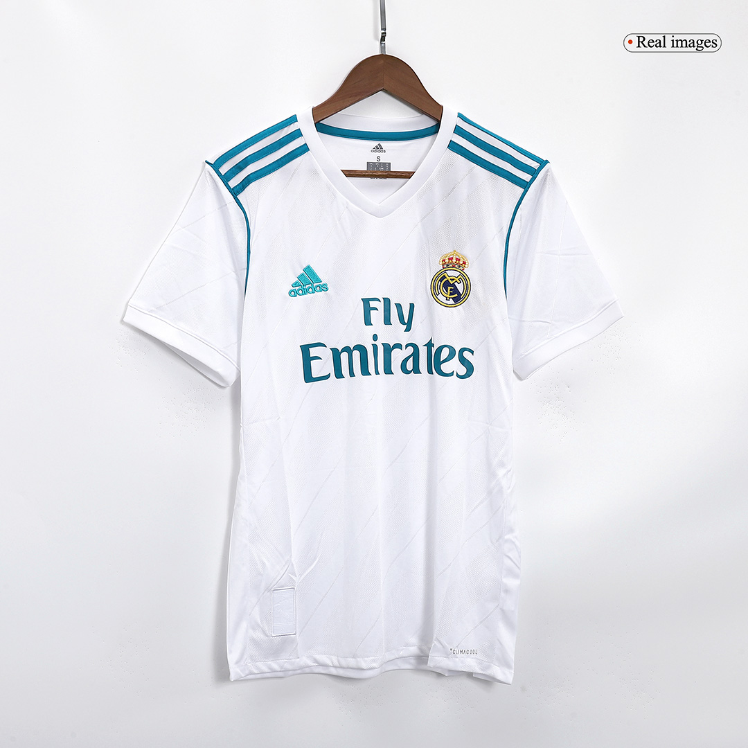 17/18 Real Madrid Home White Retro Jerseys Shirt(Player Version) - gojersey