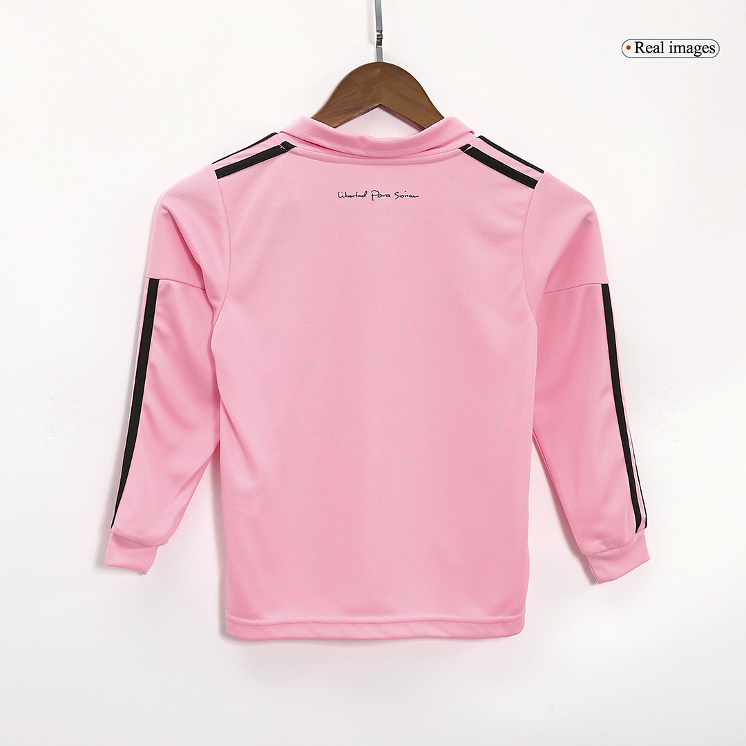 Inter Miami CF Long Sleeve Home Jersey Kit 2023/24 Kids(Jersey+Shorts) - gojersey