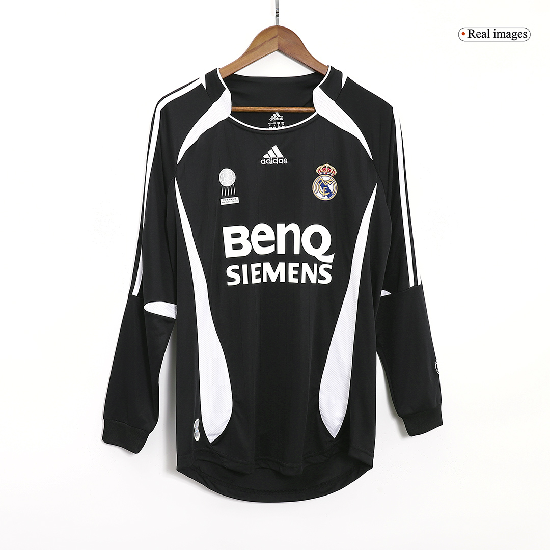 Real Madrid BECKHAM #23 Long Sleeve Away Soccer Jersey Retro 2006/07 - gojersey