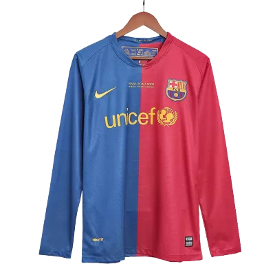 Barcelona Home Jersey Retro 2008/09 - Long Sleeve - UCL Final - gojersey