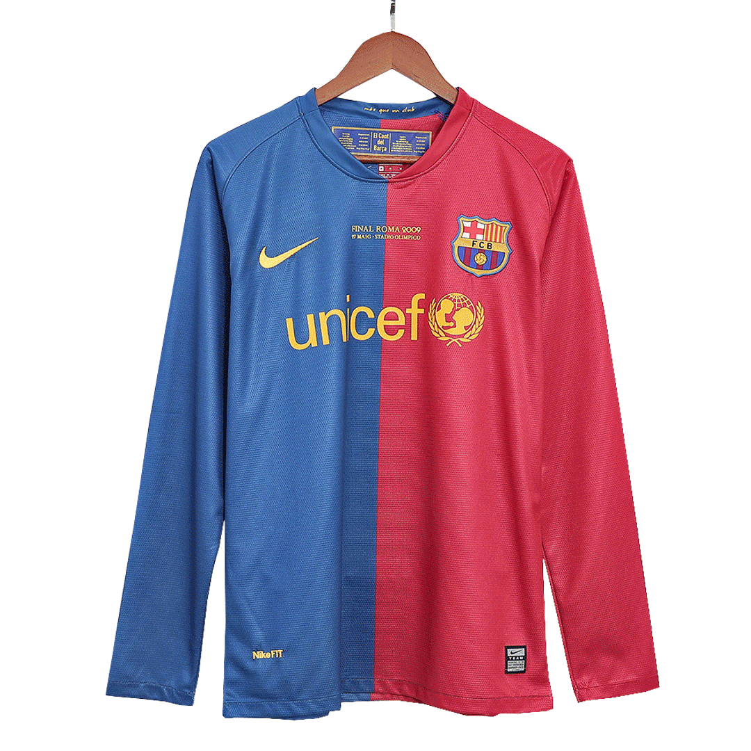 Barcelona Home Jersey Retro 2008/09 - Long Sleeve - UCL Final - gojersey