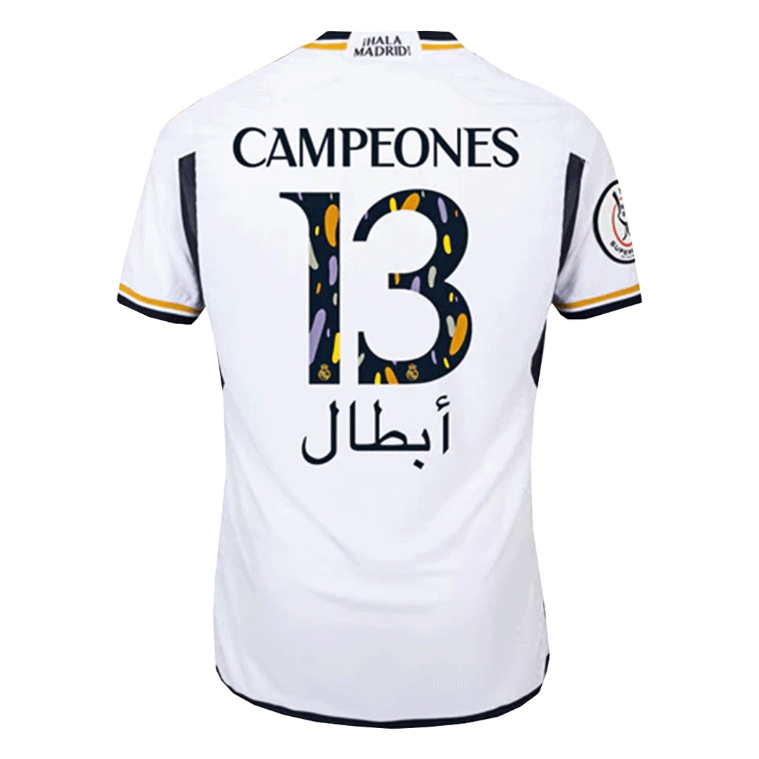 Campeones Supercopa Real Madrid CAMPEONES #13 Home Jersey Authentic 2023/24 - gojersey