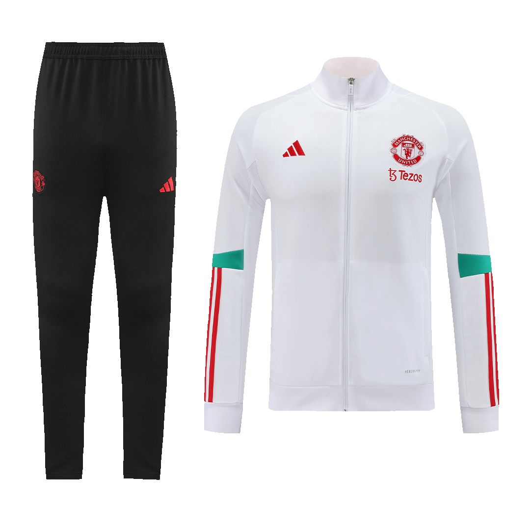 Manchester United Training Kit 2023/24 - White (Jacket+Pants) - gojersey