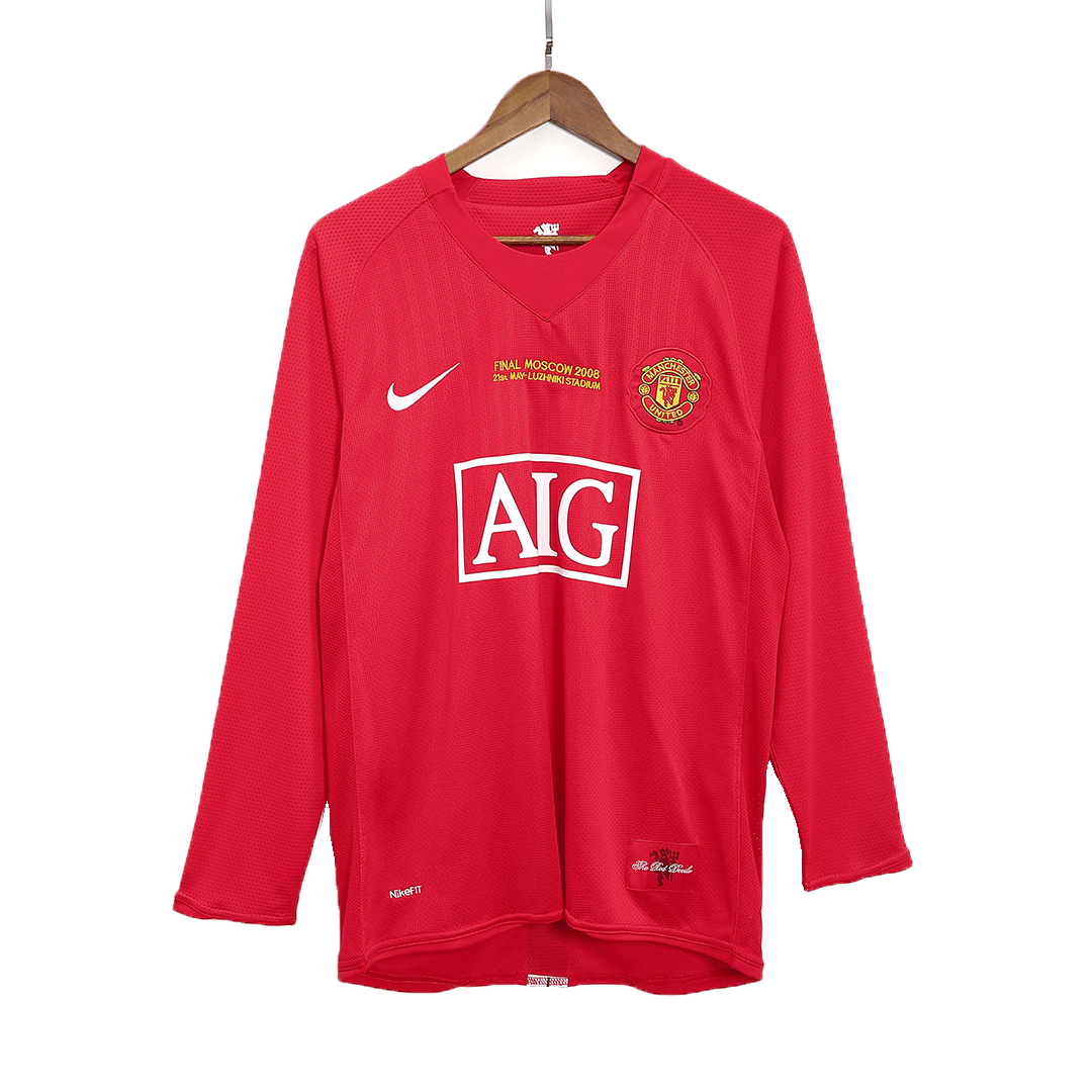 Manchester United Home Jersey Retro 2007/08 - Long Sleeve - UCL Final - gojersey