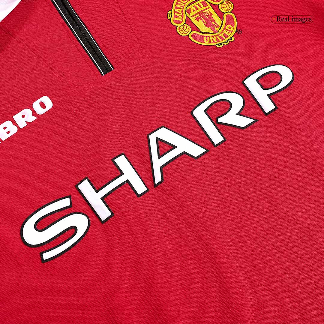 Manchester United Retro Football Jerseys Home 1998/99 - Long Sleeve - gojersey
