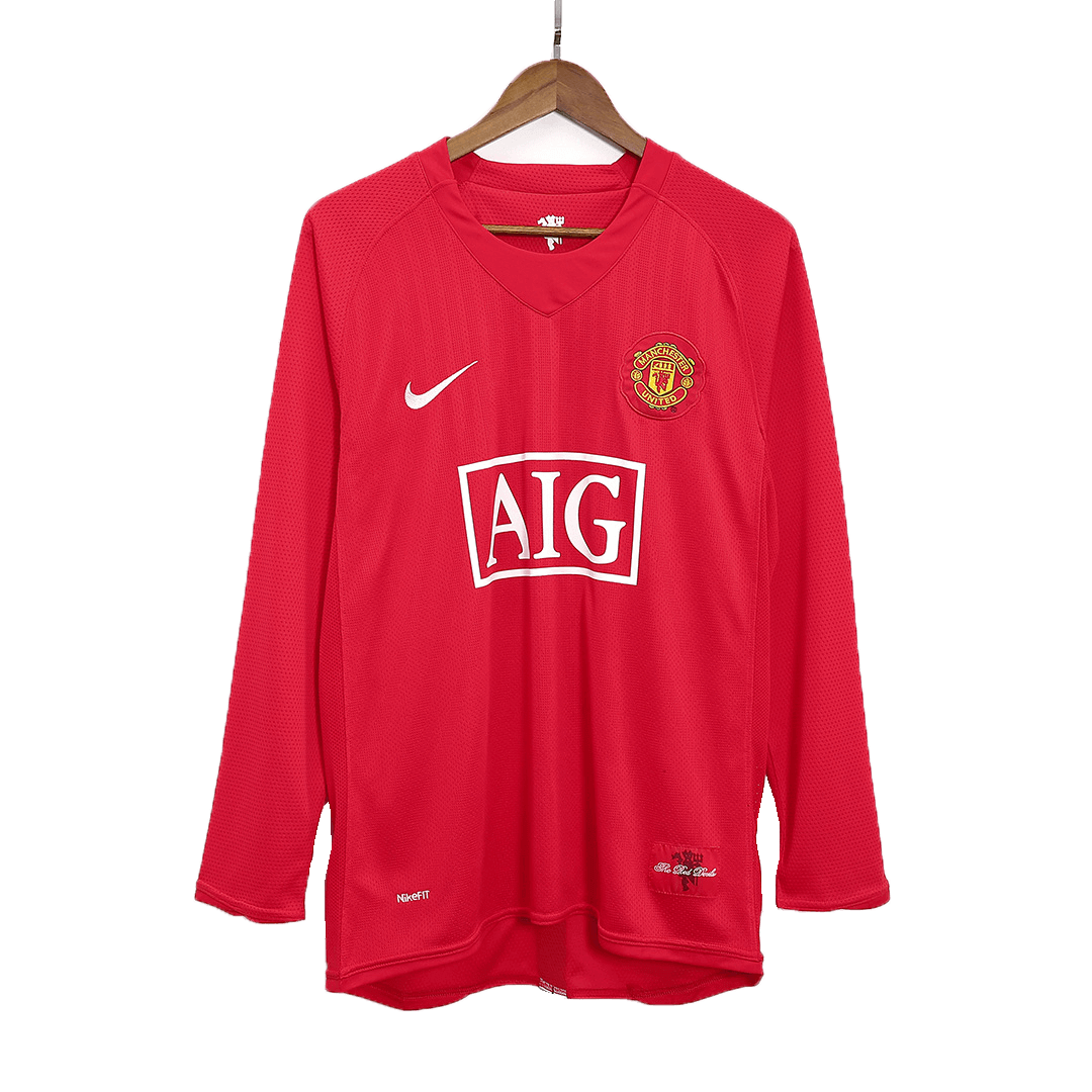 Manchester United Home Jersey Retro 2007/08 - Long Sleeve - gojersey