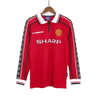 Manchester United Retro Football Jerseys Home 1998/99 - Long Sleeve - gojersey