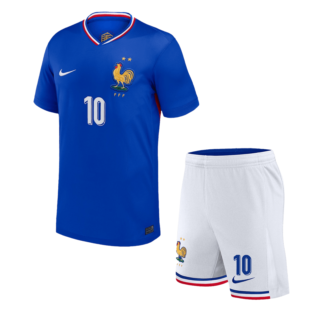 France MBAPPE #10 Home Jersey Kit EURO Kids(Jersey+Shorts) - gojersey
