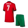 Portugal RONALDO #7 Home Jersey Kit EURO 2024 Kids(Jersey+Shorts) - gojersey