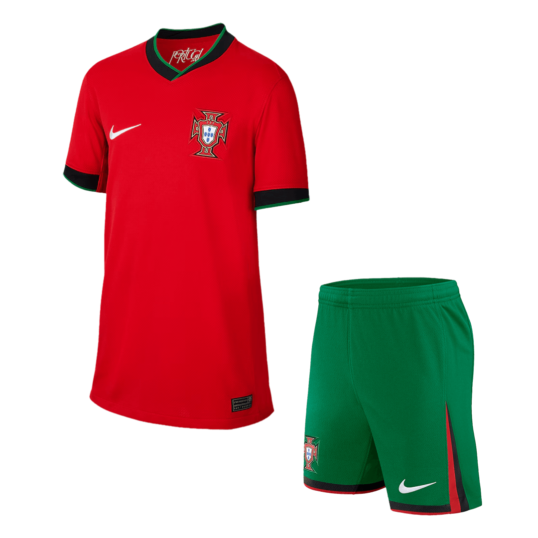 Portugal Home Jersey Kit EURO Kids(Jersey+Shorts) - gojersey