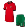 Portugal RONALDO #7 Home Jersey Kit EURO 2024 Kids(Jersey+Shorts) - gojersey