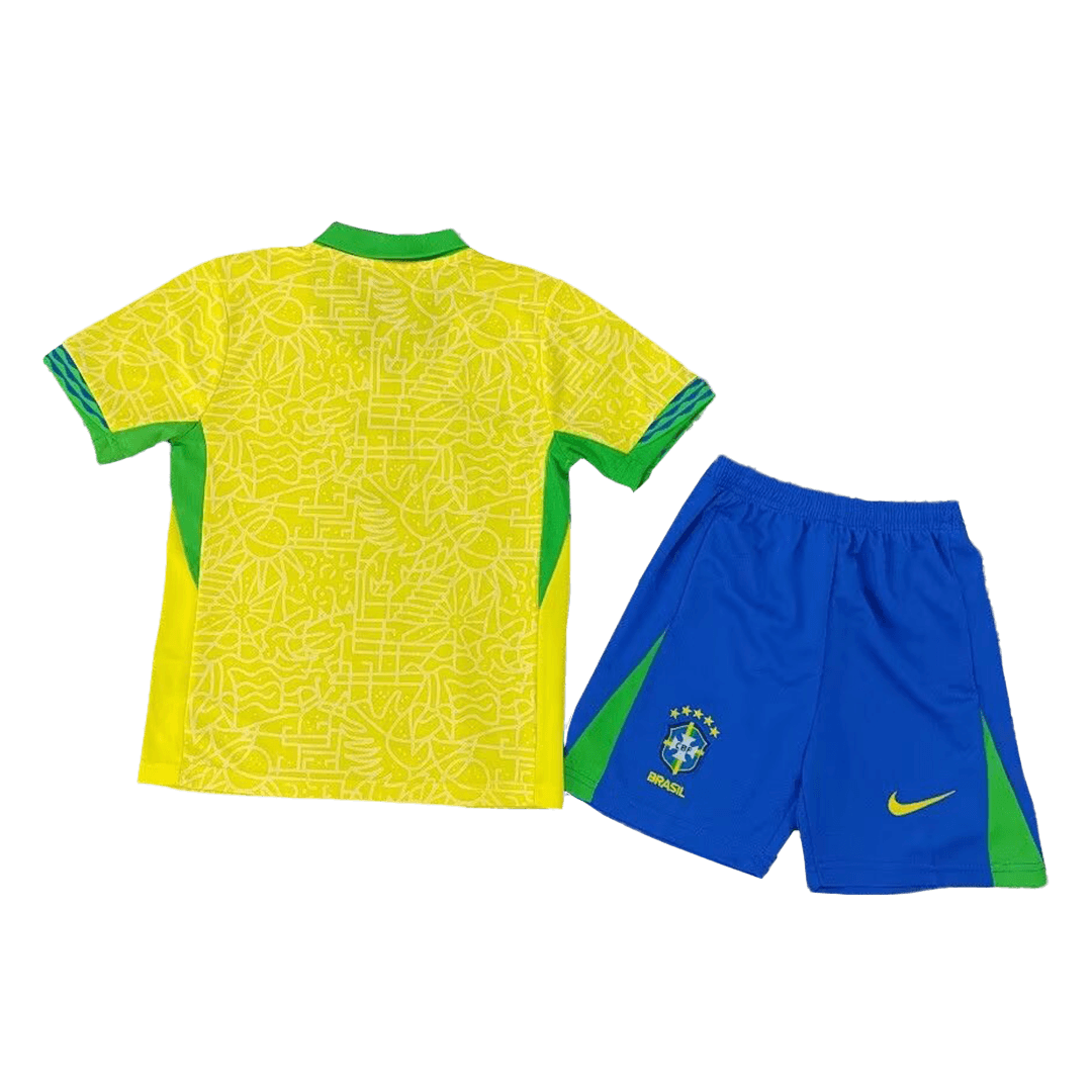Brazil Home Jersey Kit Copa America Kids(Jersey+Shorts) - gojersey