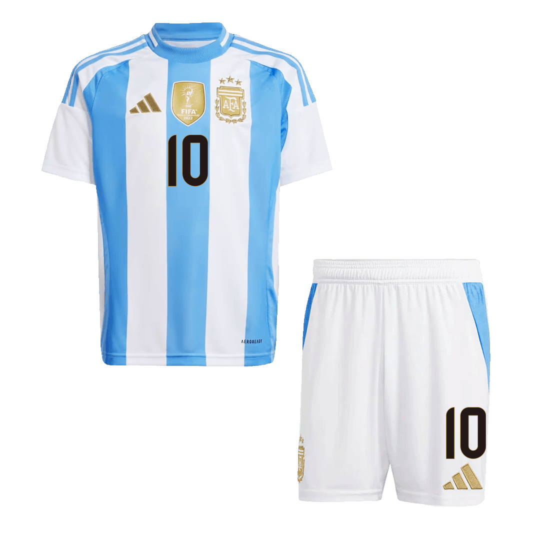 Argentina MESSI #10 Youth Jersey Kit Home (Jersey+Shorts) - gojersey
