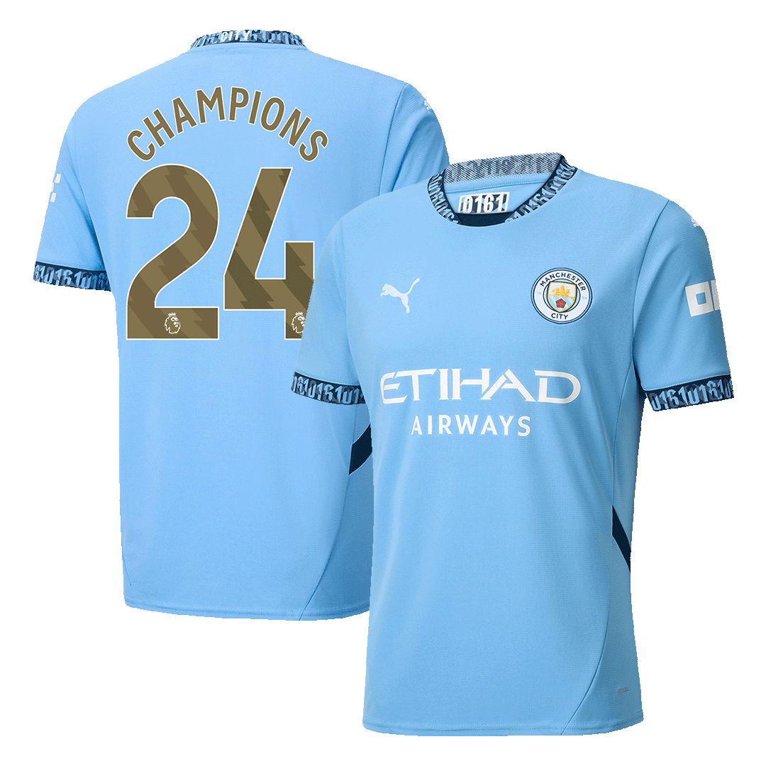 Manchester City CHAMPIONS #24 Home Jersey - gojersey