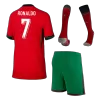 Portugal RONALDO #7 Home Jersey Kit EURO Kids(Jersey+Shorts+Socks) - gojersey