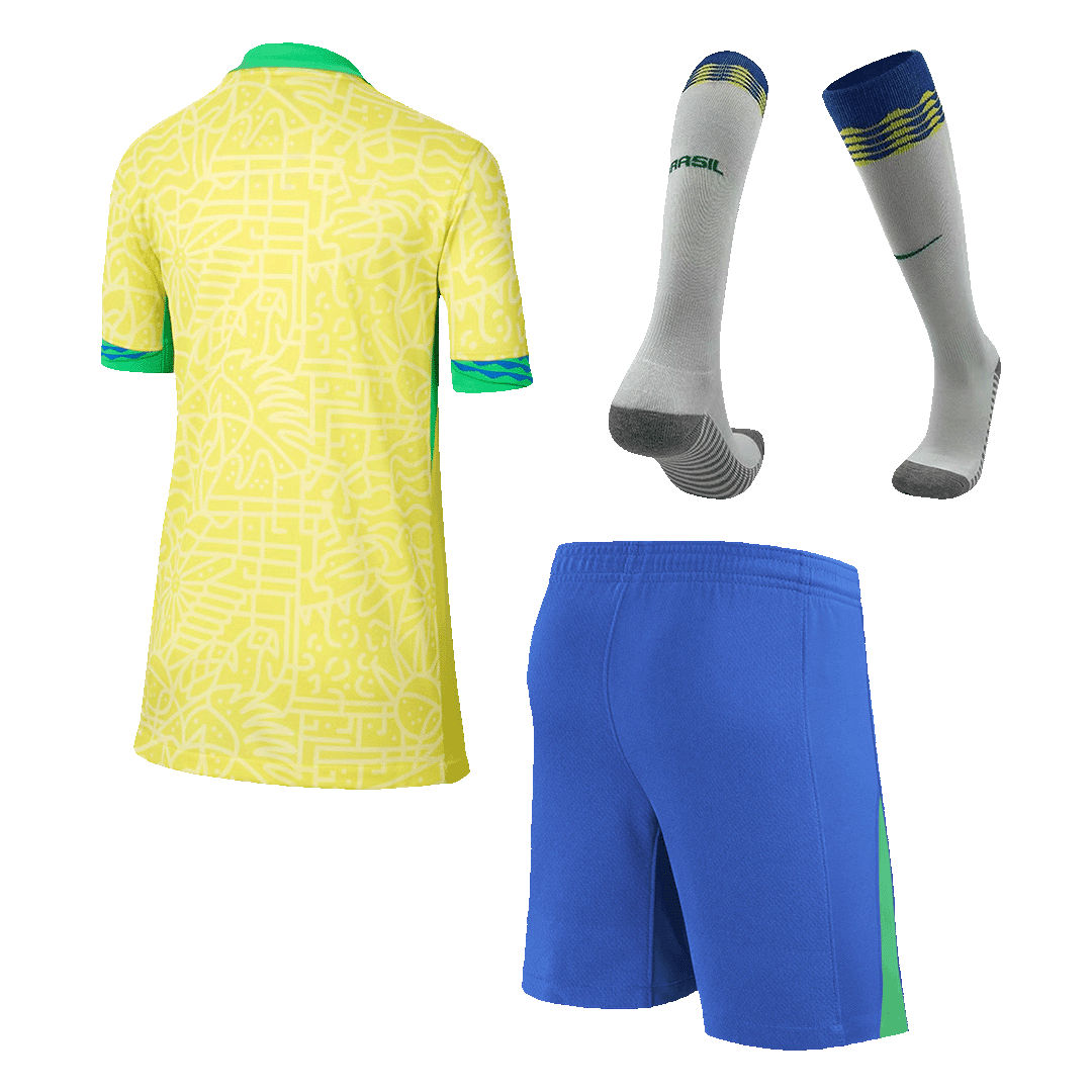 Brazil Home Jersey Kit Copa America Kids(Jersey+Shorts+Socks) - gojersey