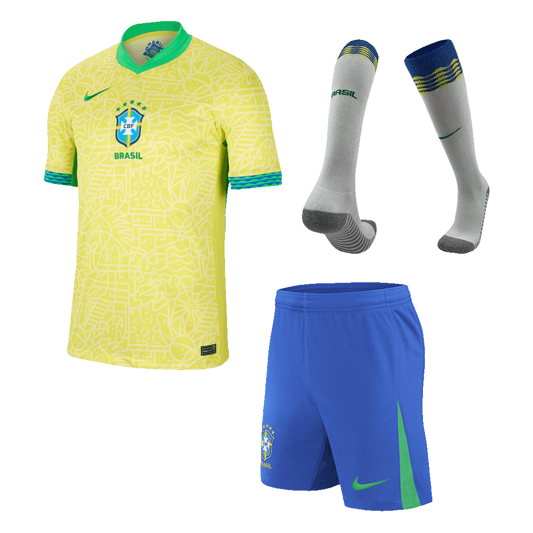 Brazil Home Jersey Kit Copa America (Jersey+Shorts+Socks) - gojersey