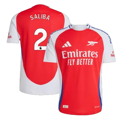 Arsenal SALIBA #2 Home Jersey Authentic 2024/25 - gojersey