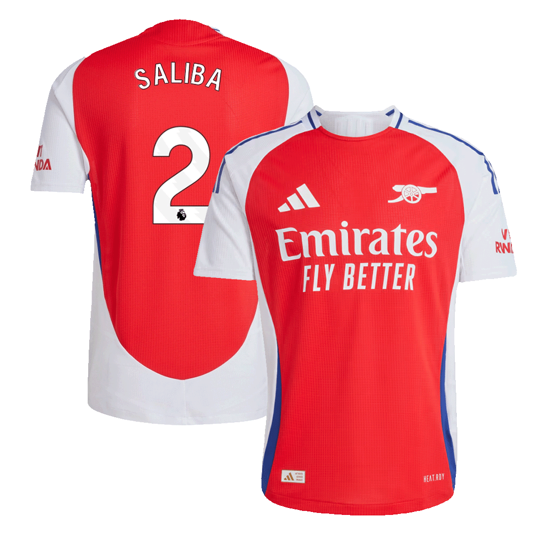 Arsenal SALIBA #2 Home Jersey Authentic - gojersey