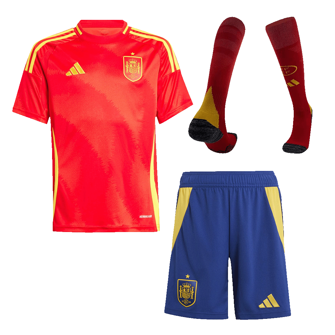 Spain Home Jersey Kit EURO Kids(Jersey+Shorts+Socks) - gojersey