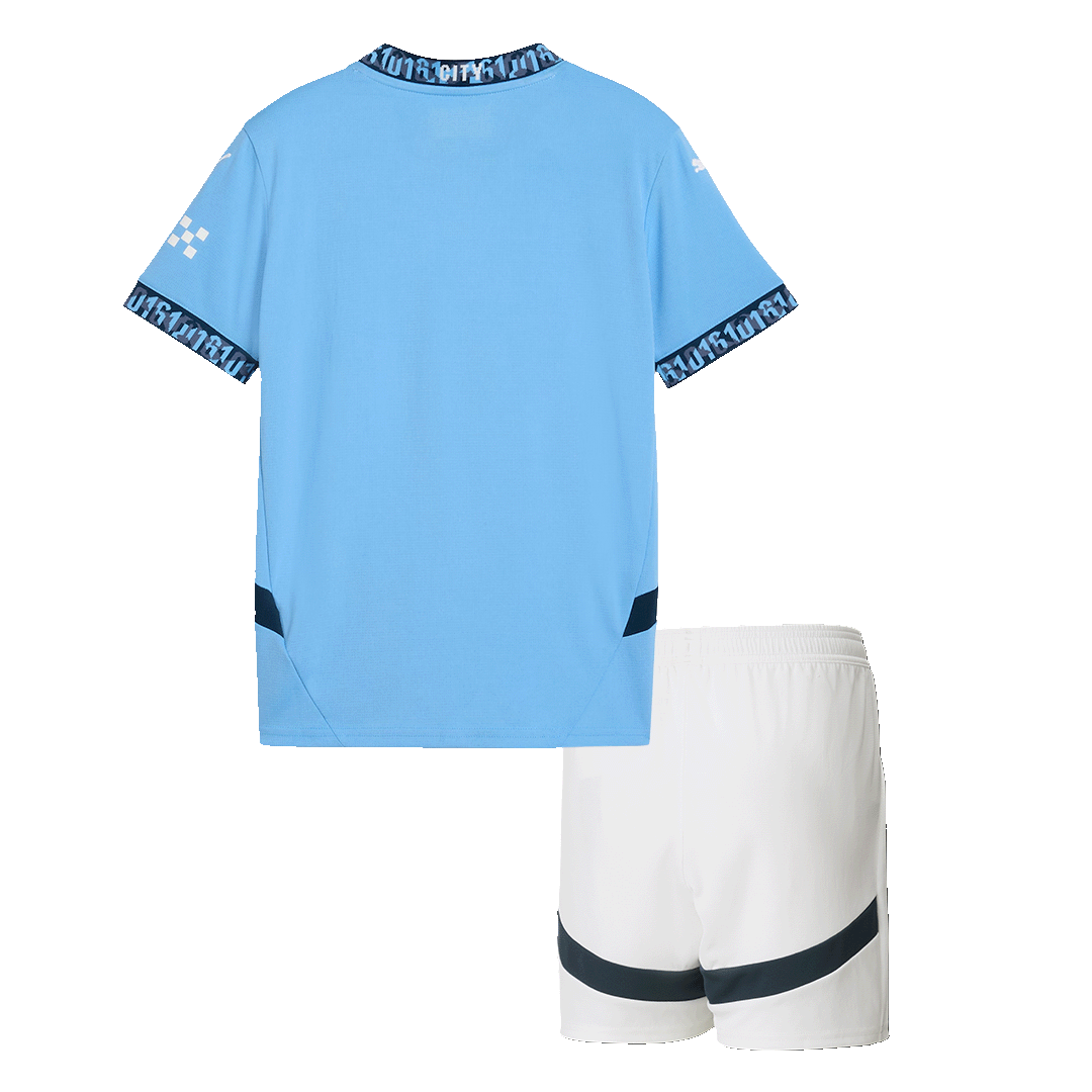 Manchester City Home Jersey Kit Kids(Jersey+Shorts) - gojersey