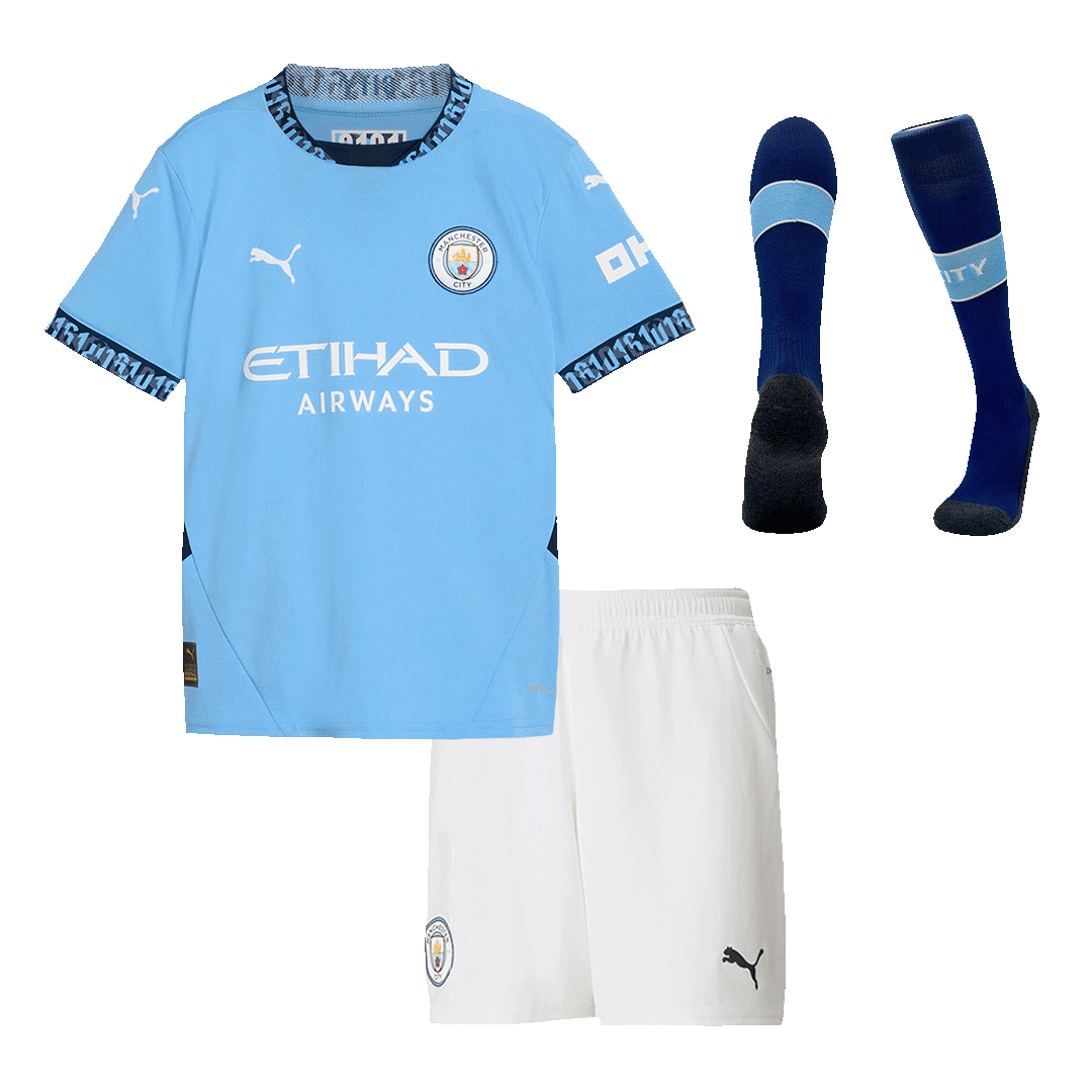 Manchester City Home Jersey Kit Kids(Jersey+Shorts+Socks) - gojersey