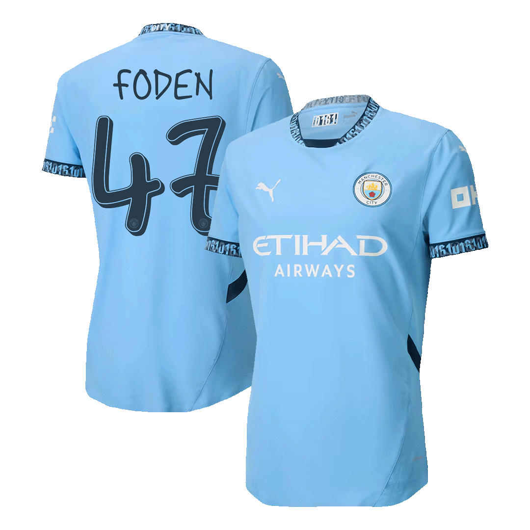Manchester City FODEN #47 Home Jersey Authentic - UCL Edition - gojersey