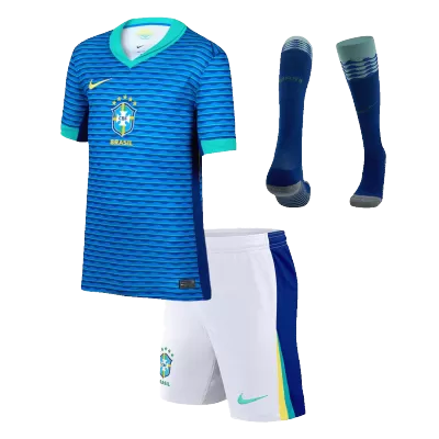 Brazil Away Jersey Kit Copa America 2024 Kids(Jersey+Shorts+Socks) - gojersey