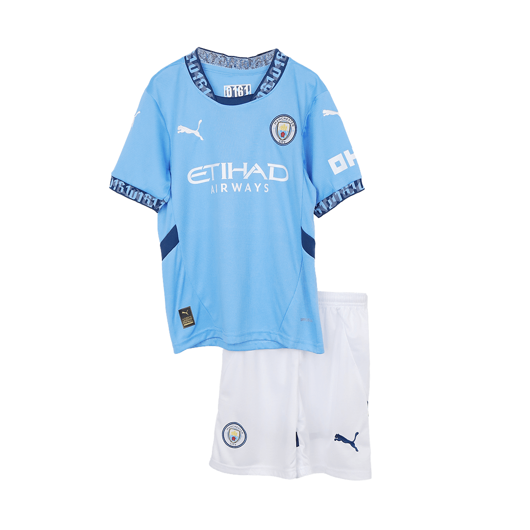 Manchester City Home Jersey Kit Kids(Jersey+Shorts) - gojersey