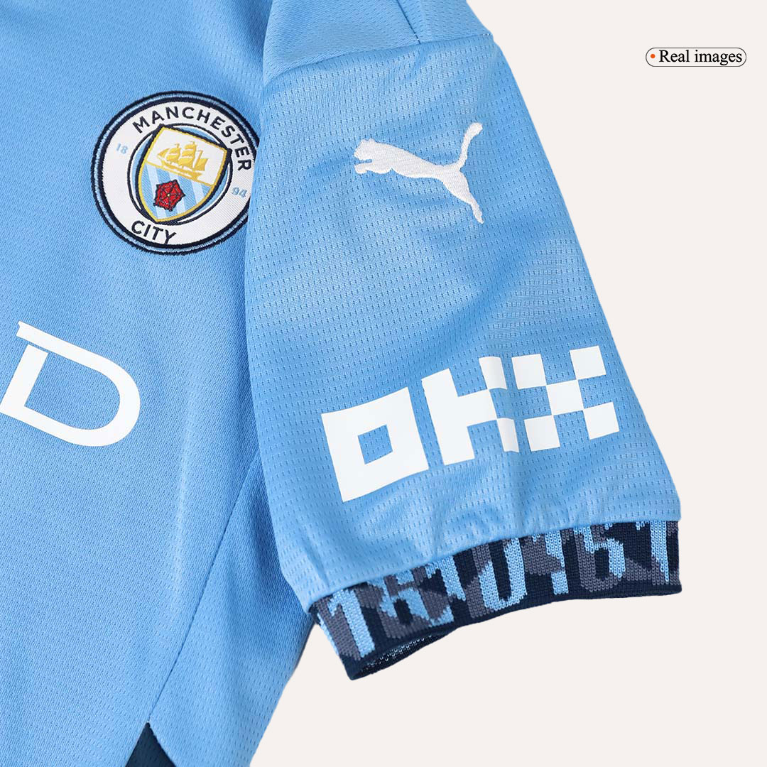 Manchester City Home Jersey Kit Kids(Jersey+Shorts) - gojersey