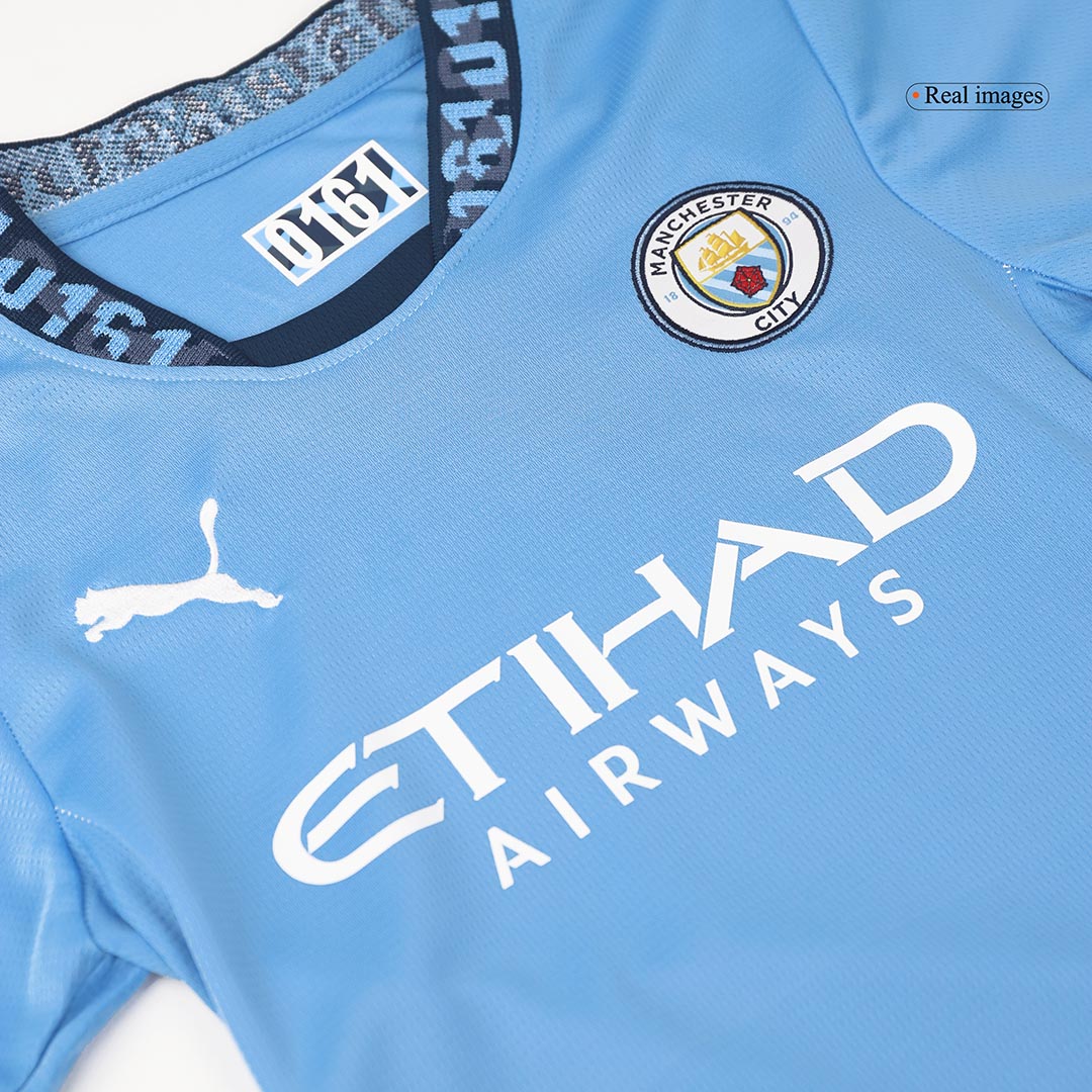Manchester City Home Jersey Kit Kids(Jersey+Shorts) - gojersey