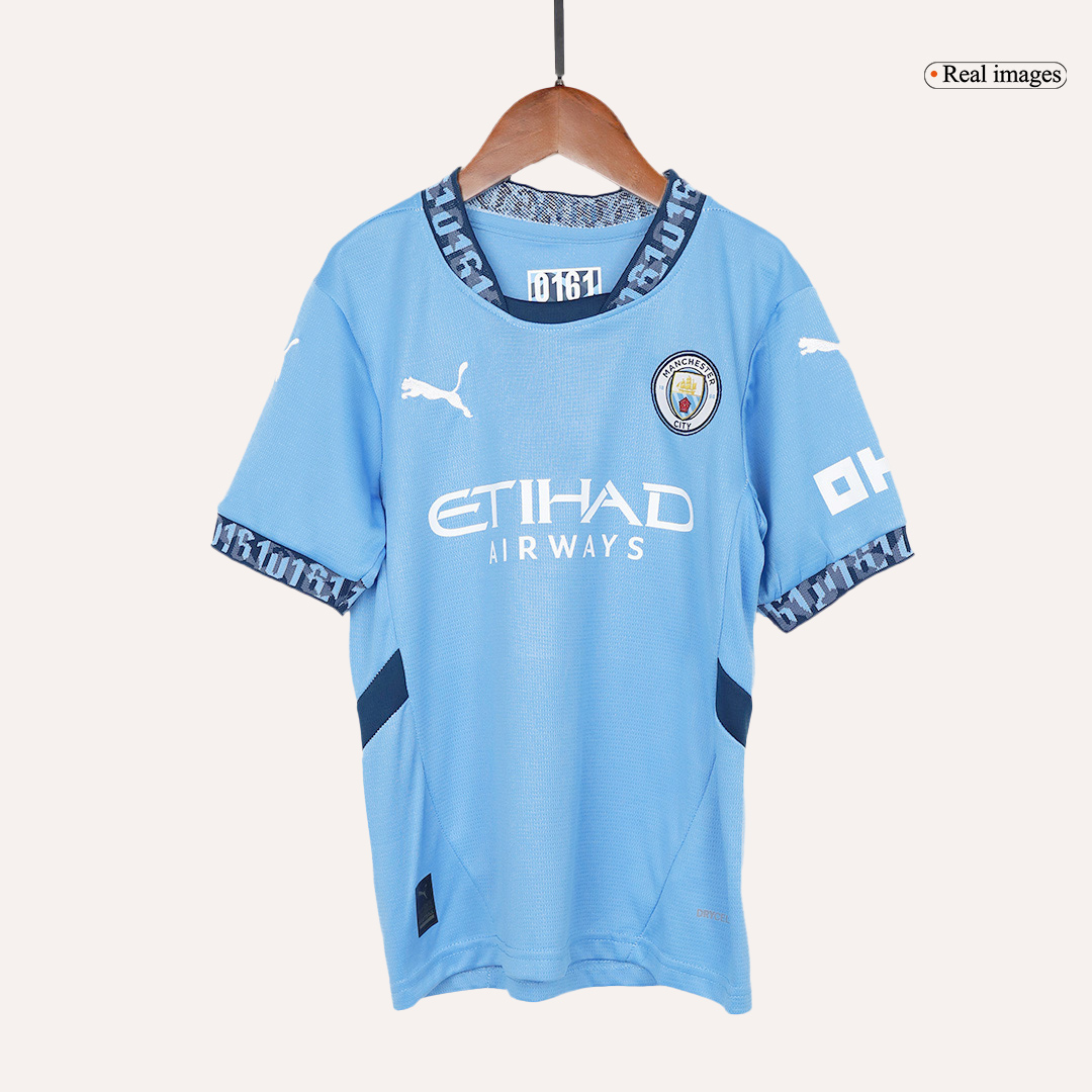Manchester City Home Jersey Kit Kids(Jersey+Shorts) - gojersey