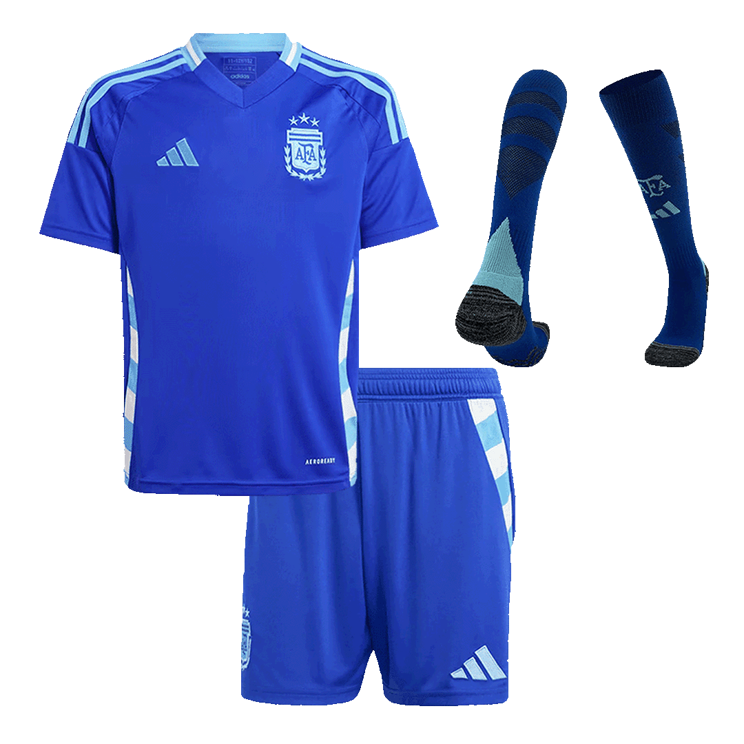 Argentina Away Jersey Kit Copa America Kids(Jersey+Shorts+Socks) - gojersey