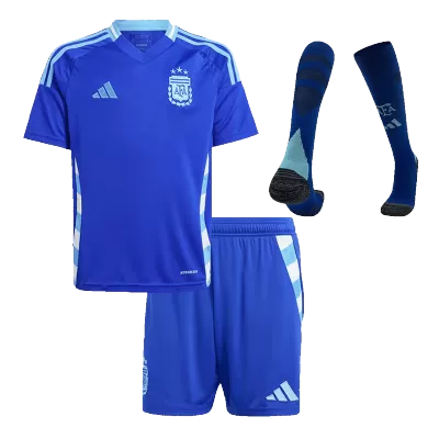 Argentina Away Jersey Kit Copa America 2024 Kids(Jersey+Shorts+Socks) - gojersey