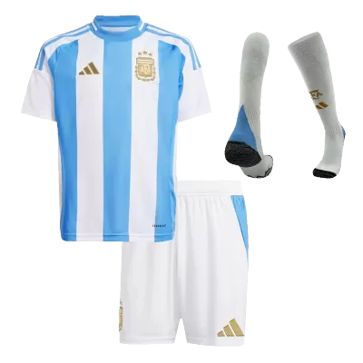 Argentina Home Jersey Kit Copa America 2024 Kids(Jersey+Shorts+Socks) - gojersey