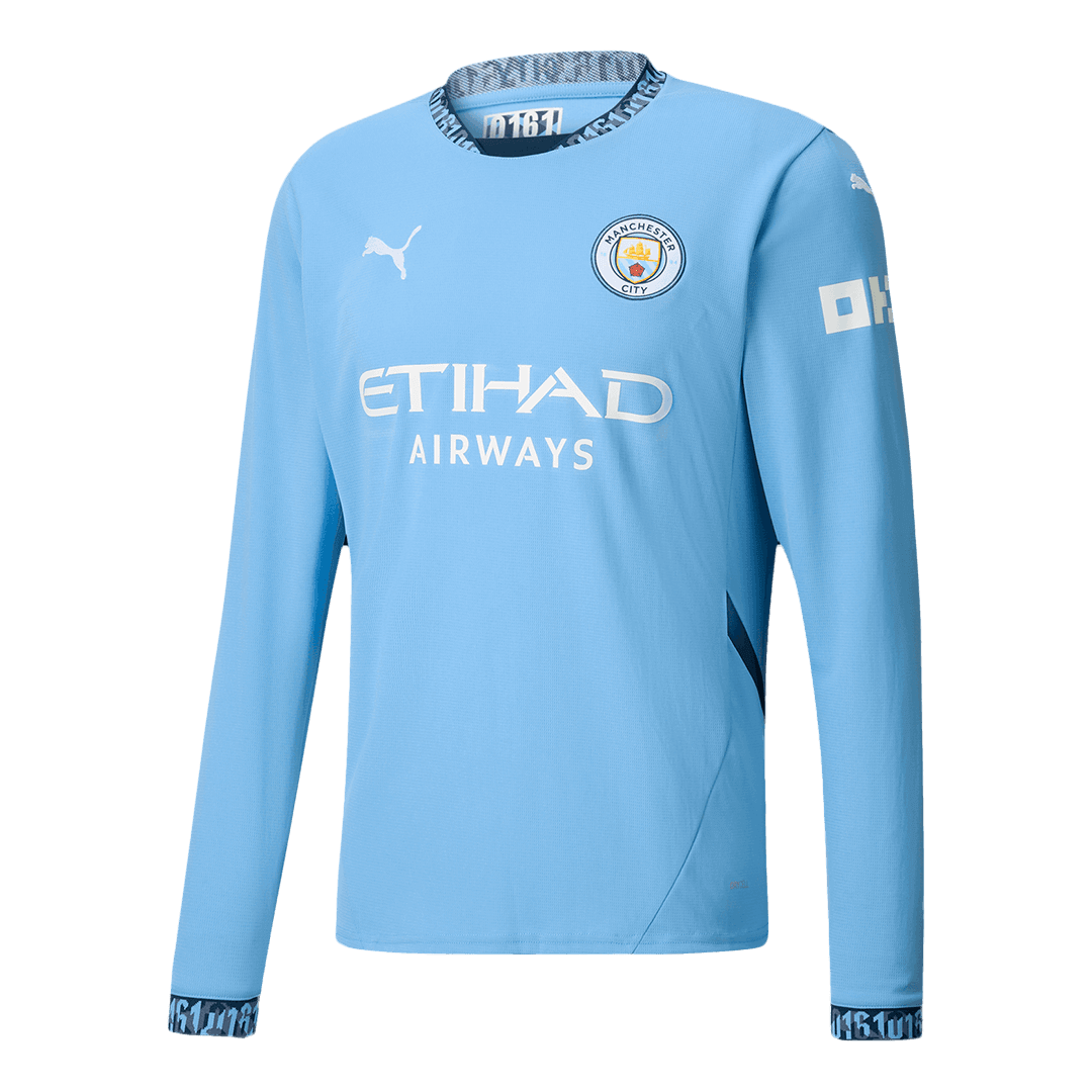 Manchester City Long Sleeve Home Jersey - gojersey