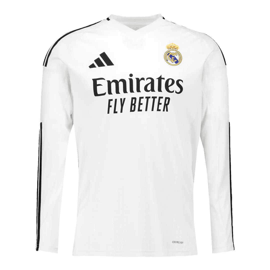 Real Madrid Long Sleeve Home Jersey - gojersey