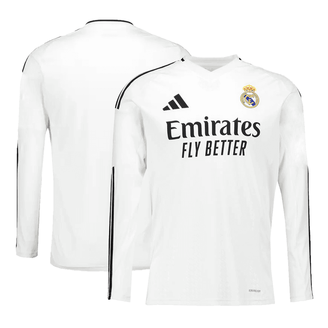 Real Madrid Long Sleeve Home Jersey - gojersey