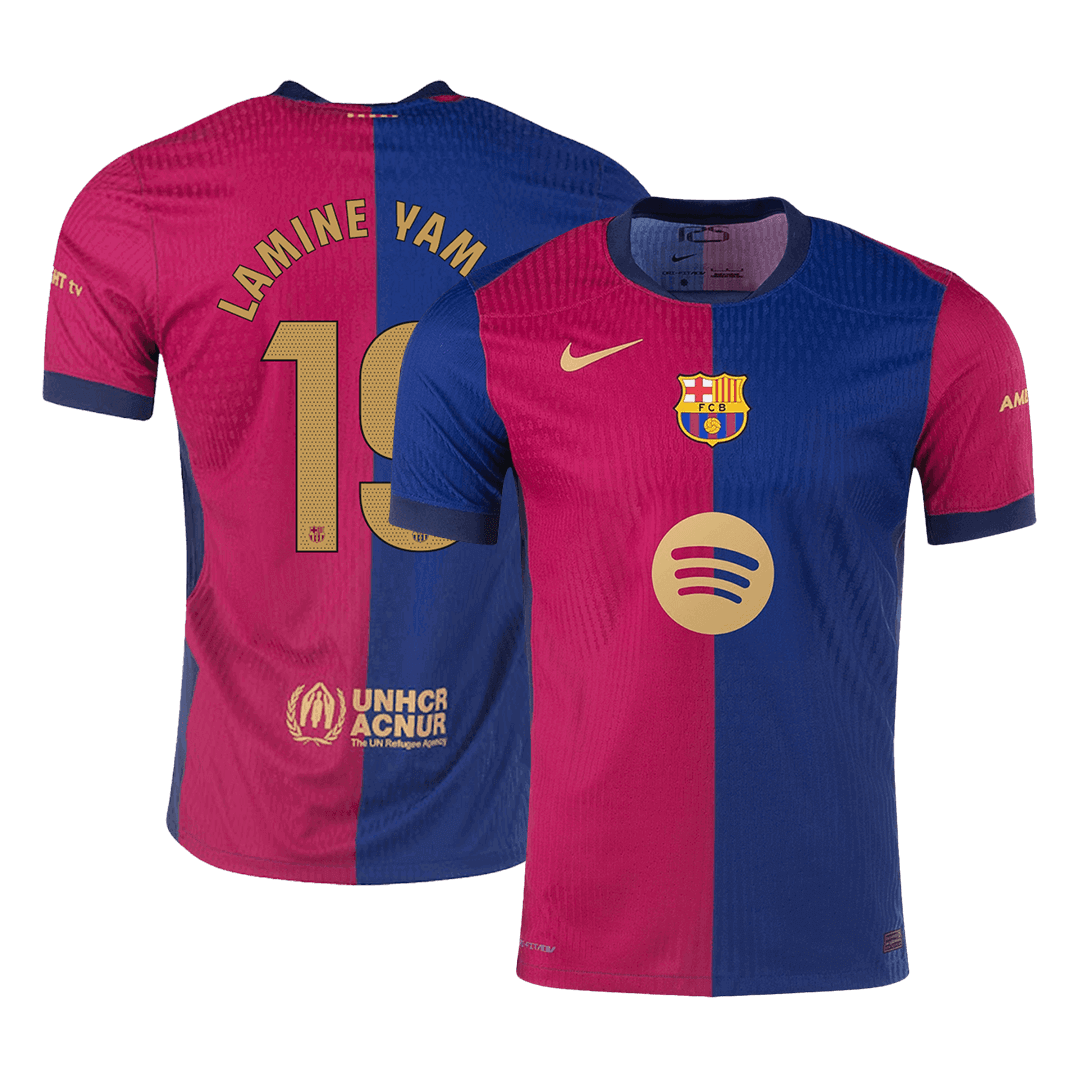 Barcelona LAMINE YAMAL #19 Home Jersey Authentic Spotify Logo Without Text - gojersey
