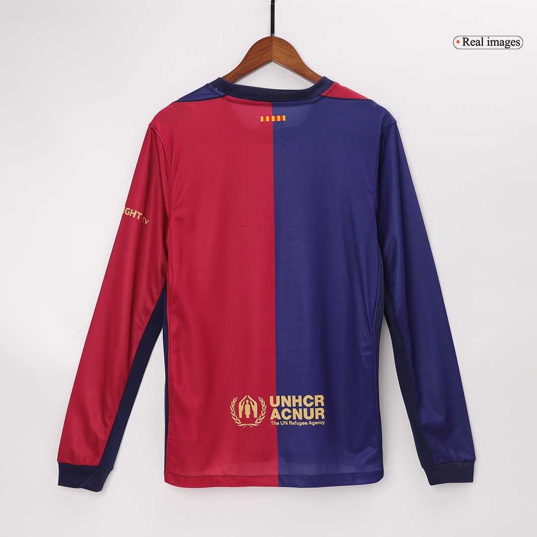 Barcelona Long Sleeve Home Jersey - gojersey