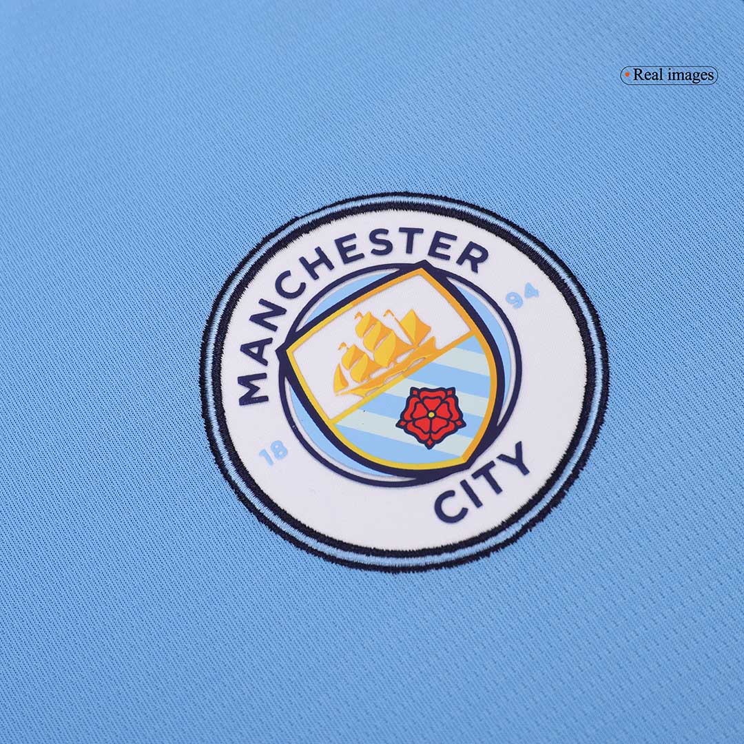 Manchester City Long Sleeve Home Jersey - gojersey