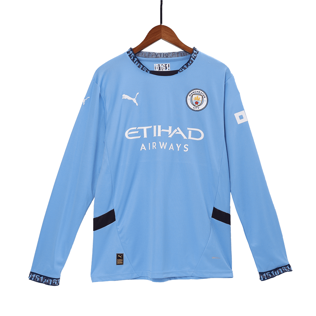 Manchester City Long Sleeve Home Jersey - gojersey