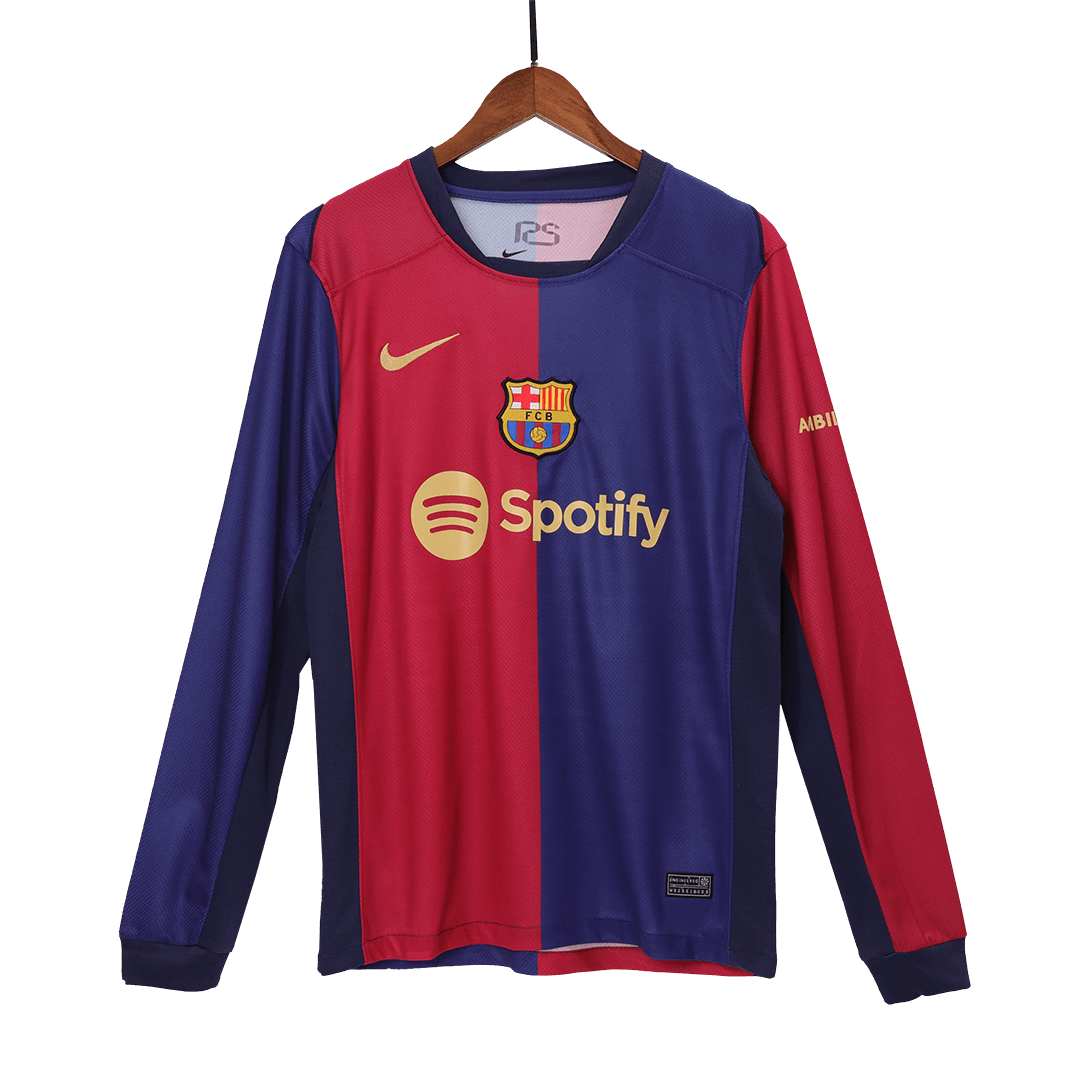 Barcelona Long Sleeve Home Jersey - gojersey