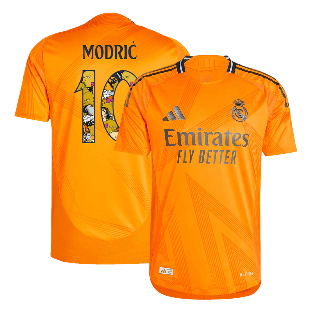 Real Madrid MODRIĆ #10 Away Jersey Authentic - Bear Champ Font - gojersey