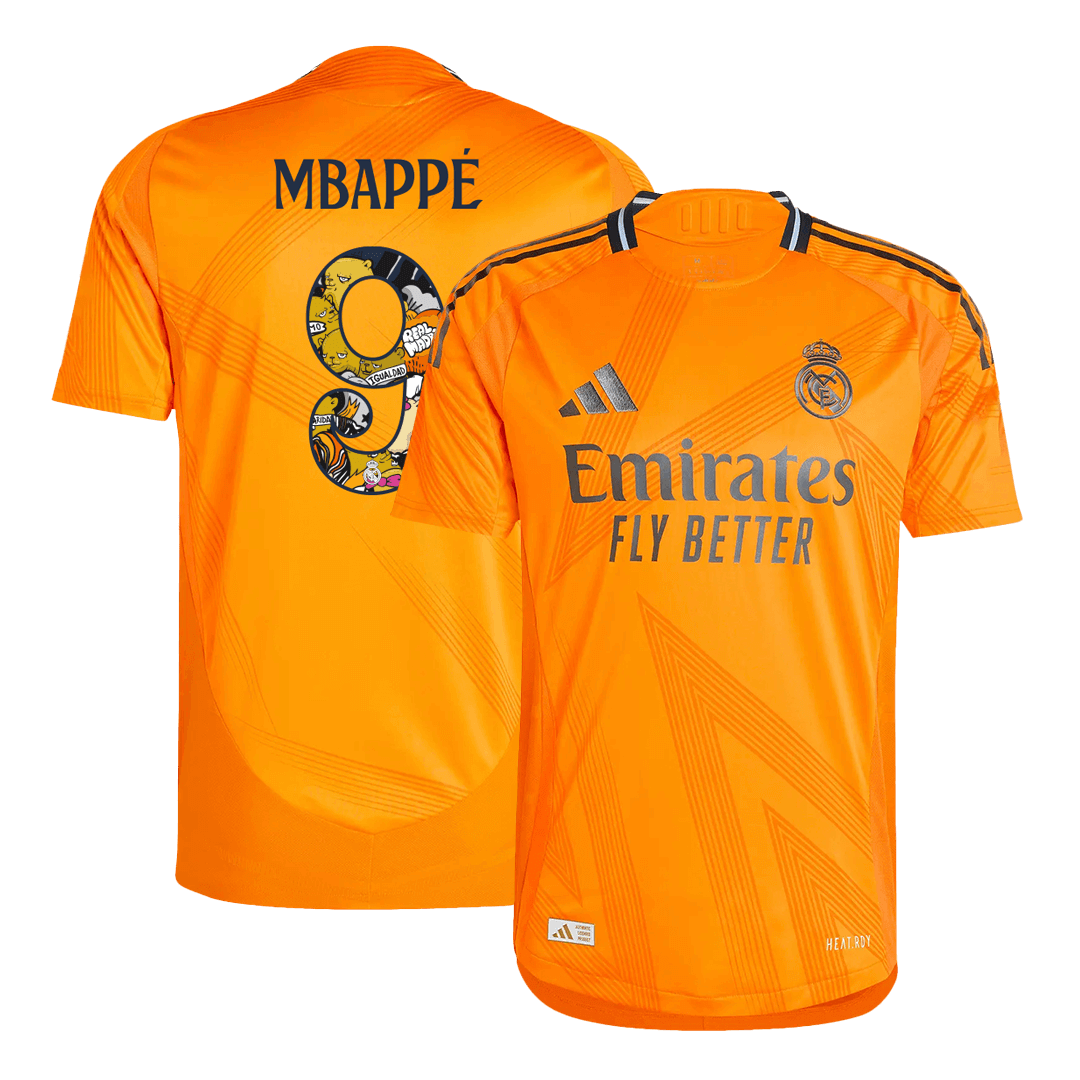 Real Madrid MBAPPÉ #9 Away Jersey Authentic - Bear Champ Font - gojersey