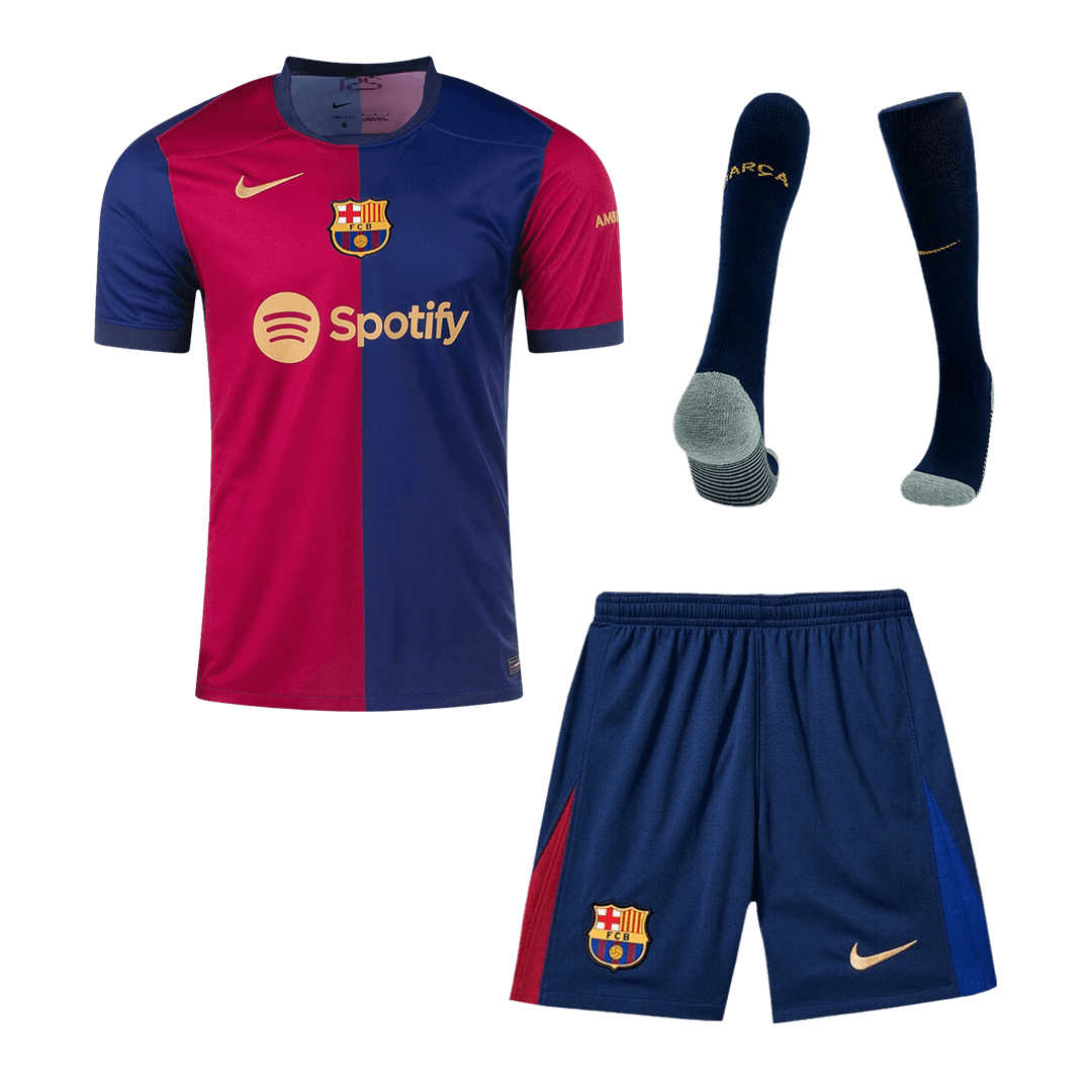 Barcelona Home Jersey Kit (Jersey+Shorts+Socks) - gojersey