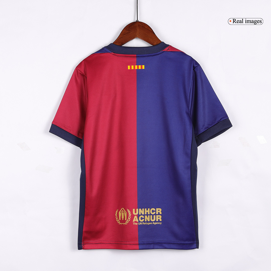 Barcelona Home Jersey Kit Kids(Jersey+Shorts) Spotify Logo Without Text - gojersey